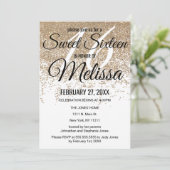 Glamoureuze Gouden Glitter Sparkles Wit Zoet 16 Kaart (Staand voorkant)