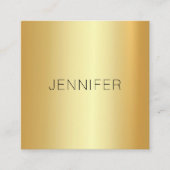 Glamoureuze gouden look Modern Elegant Eenvoudige  Vierkante Visitekaartje (Voorkant)