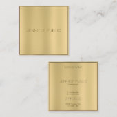 Glamoureuze gouden look Modern Elegant Professiona Vierkante Visitekaartje (Voorkant / Achterkant)