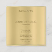 Glamoureuze gouden look Modern Elegant Professiona Vierkante Visitekaartje (Achterkant)