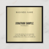 Glamoureuze gouden look Moderne Luxe draagbaar Vierkante Visitekaartje (Achterkant)