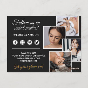 Glamoureuze Gouden Oog Wimper Wenkbrauw Bar 4-Foto Briefkaart