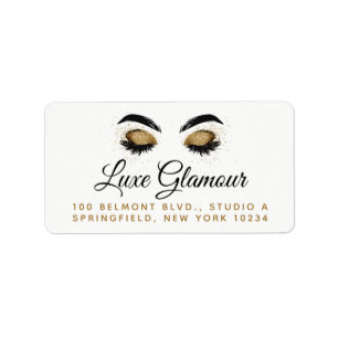 Glamoureuze Gouden Oog Wimpers Wenkbrauwen Make-up Etiket