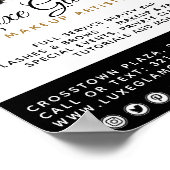 Glamoureuze gouden oogwimpers Brows Beauty Bar Pro Poster (Hoek)