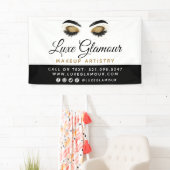 Glamoureuze gouden oogwimpers Brows Beauty Bar Sig Spandoek (Insitu)