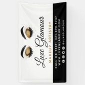Glamoureuze gouden oogwimpers Brows Beauty Bar Sig Spandoek (Verticaal)