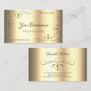 Glamoureuze gouden Ornamenten  hoeken Elegant Visitekaartje