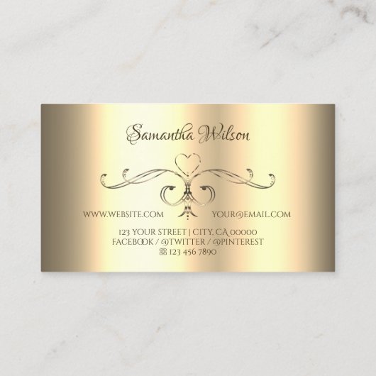 Glamoureuze gouden Ornamenten  hoeken toevoegen Lo Visitekaartje (Achterkant)