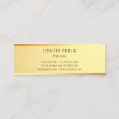 Glamoureuze gouden Sjabloon Elegant Minimalistisch Mini Visitekaartje (Achterkant)