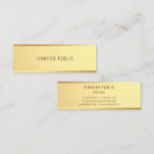 Glamoureuze gouden Sjabloon Elegant Minimalistisch Mini Visitekaartje (Voorkant / Achterkant)