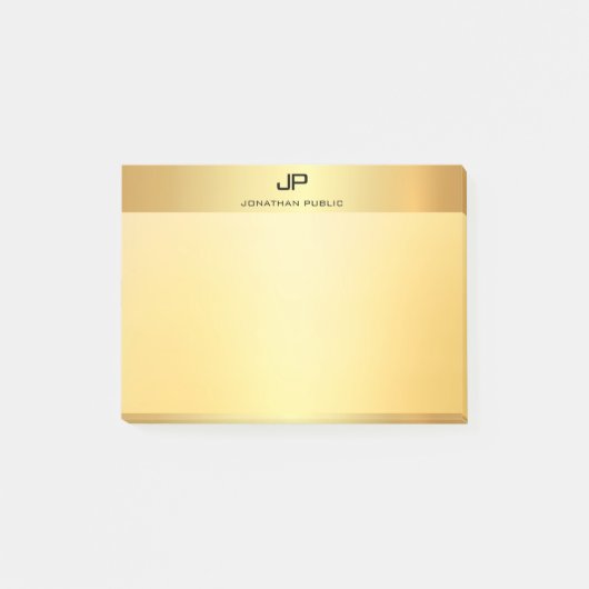 Glamoureuze gouden Sjabloon Modern Trendy Elegant Post-it® Notes (Voorkant)