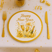Glamoureuze Gouden Sparkle New Years Eve Papieren Bordje