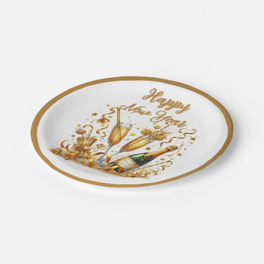 Glamoureuze Gouden Sparkle New Years Eve Papieren Bordje (Gekanteld)