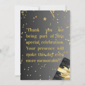 Glamoureuze gouden verjaardagsfeestje uitnodiging (Achterkant)