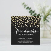 Glamoureuze Grappige Gouden & Zwarte Glitter Foto Save The Date (Staand voorkant)