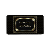 Glamoureuze Great Gatsby Gouden Zwarte Art Deco Tr Etiket (Voorkant)