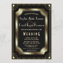 Glamoureuze Great Gatsby Gouden Zwarte Art Deco Tr Kaart