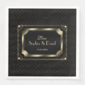 Glamoureuze Great Gatsby Gouden Zwarte Art Deco Tr Servet (Voorkant)