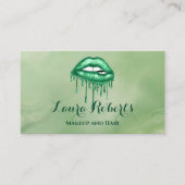 Glamoureuze groene glitter glam lippen visitekaartje (Voorkant)