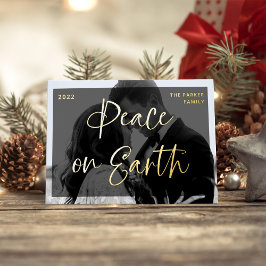 Glamoureuze groeten | Donkere onderlaag en twee fo Folie Feestdagenkaart