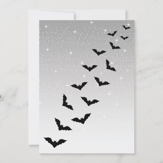 Glamoureuze heks zilver en zwart Halloween Party Kaart (Achterkant)