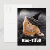 Glamoureuze Heksenkitten Uitnodiging Briefkaart (Voorkant / Achterkant)