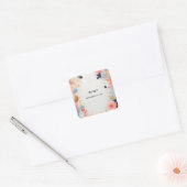 Glamoureuze heldere pastel ombré glitter bruidsfee vierkante sticker (Envelop)