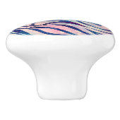 Glamoureuze Holografische Glitter Blauwe Zebra Str Keramische Knop (Zijkant)