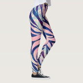 Glamoureuze Holografische Glitter Blauwe Zebra Str Leggings (Rechts)
