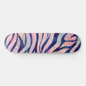 Glamoureuze Holografische Glitter Blauwe Zebra Str Persoonlijk Skateboard (Horizontaal)
