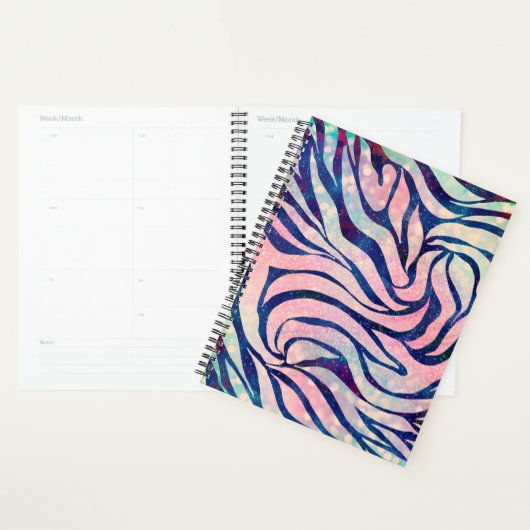 Glamoureuze Holografische Glitter Blauwe Zebra Str Planner (Display)