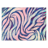 Glamoureuze Holografische Glitter Blauwe Zebra Str Tafelkleed (Voorkant (Horizontaal))