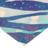 Glamoureuze Holografische Glitter Blauwe Zebra Str Tafelkleed (Gekanteld)