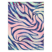 Glamoureuze Holografische Glitter Blauwe Zebra Str Tafelkleed (Voorkant)