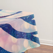 Glamoureuze Holografische Glitter Blauwe Zebra Str Tafelkleed (Voorbeeld)