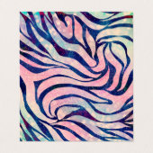 Glamoureuze Holografische Glitter Blauwe Zebra Str Visitekaartje (Buitenkant ongevouwen)