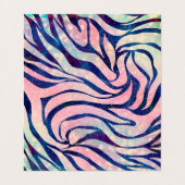 Glamoureuze Holografische Glitter Blauwe Zebra Str Visitekaartje (Binnenkant ongevouwen)