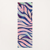 Glamoureuze Holografische Glitter Blauwe Zebra Str Yogamat (Voorkant)