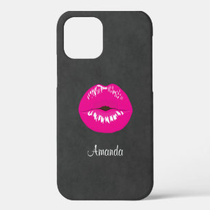 Glamoureuze Illustratie met Heet Roze Lippen iPhone 12 Hoesje