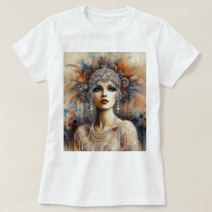 Glamoureuze jaren 1920 Flapper Girl Portret No.100 T-shirt