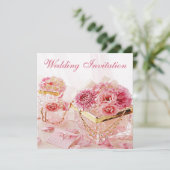 Glamoureuze juwelen, bloemen en gevechtsbruiloft kaart (Staand voorkant)