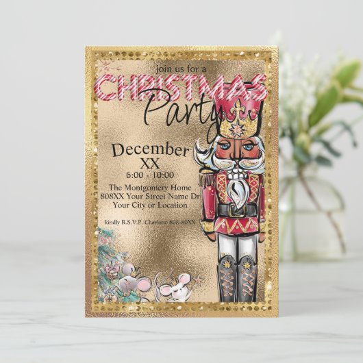 Glamoureuze kerstfeest kaart (Staand voorkant)