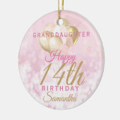 Glamoureuze kleindochter 1e verjaardag keramisch ornament (Links)