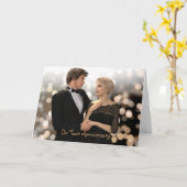 Glamoureuze Koppel met Fonkelende Bokeh Kaart (Gele Bloem)