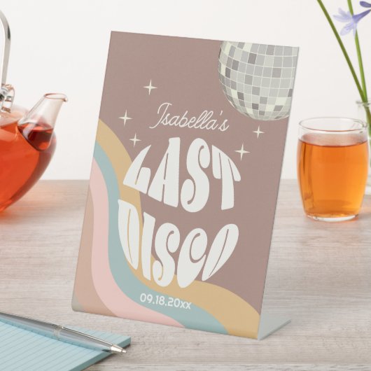 Glamoureuze laatste disco Retro 70s Groovy Bachelo Reclamebord Met Voetstuk (Insitu)