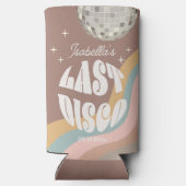 Glamoureuze laatste disco Retro 70s Groovy Bachelo Seltzer Blikjeskoeler (Achterkant)