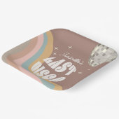 Glamoureuze laatste disco retro 70s groovy vrijgez papieren bordje (Gebogen)