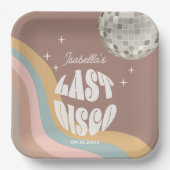 Glamoureuze laatste disco retro 70s groovy vrijgez papieren bordje (Voorkant)
