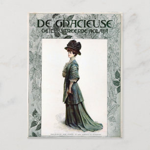  Glamoureuze Lady Mode Illustratie Briefkaart