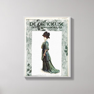  Glamoureuze Lady Mode Illustratie Canvas Afdruk